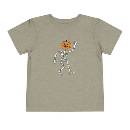 Cute Halloween Skeleton Toddler Tee, Halloween Shirt, Pumpkin Skeleton Tee, Toddler Costume Top, Kids Halloween Apparel