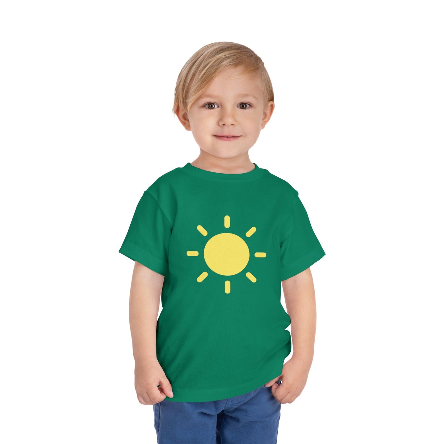Sunny Days Toddler Short Sleeve Tee - Bright Yellow Sun Design for Playful Kids