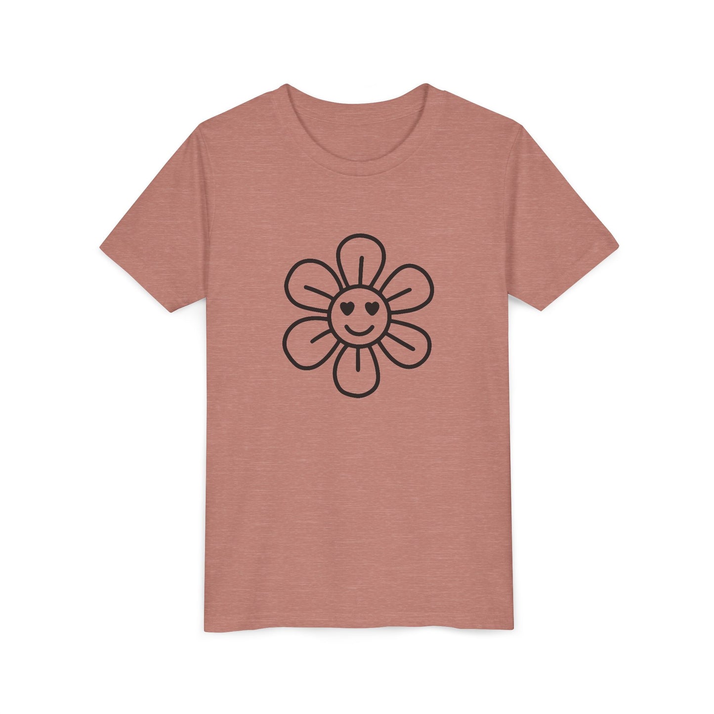 Cute Flower Youth Short Sleeve Tee - Happy Kids Tee for Summer & Beaming Occasions