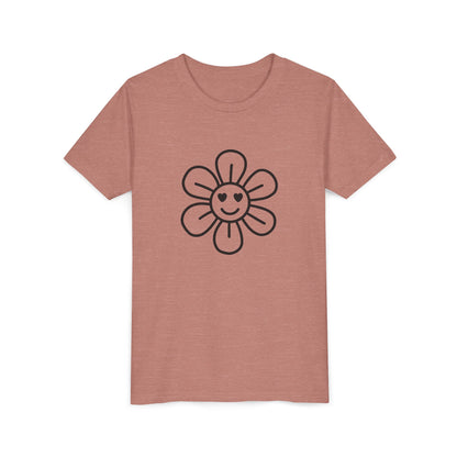 Cute Flower Youth Short Sleeve Tee - Happy Kids Tee for Summer & Beaming Occasions
