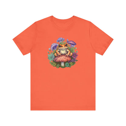 Frog and Mushroom Unisex Tee - Nature-Inspired Graphic T-Shirt