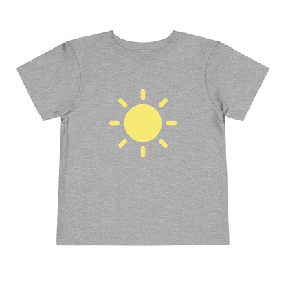 Sunny Days Toddler Short Sleeve Tee - Bright Yellow Sun Design for Playful Kids