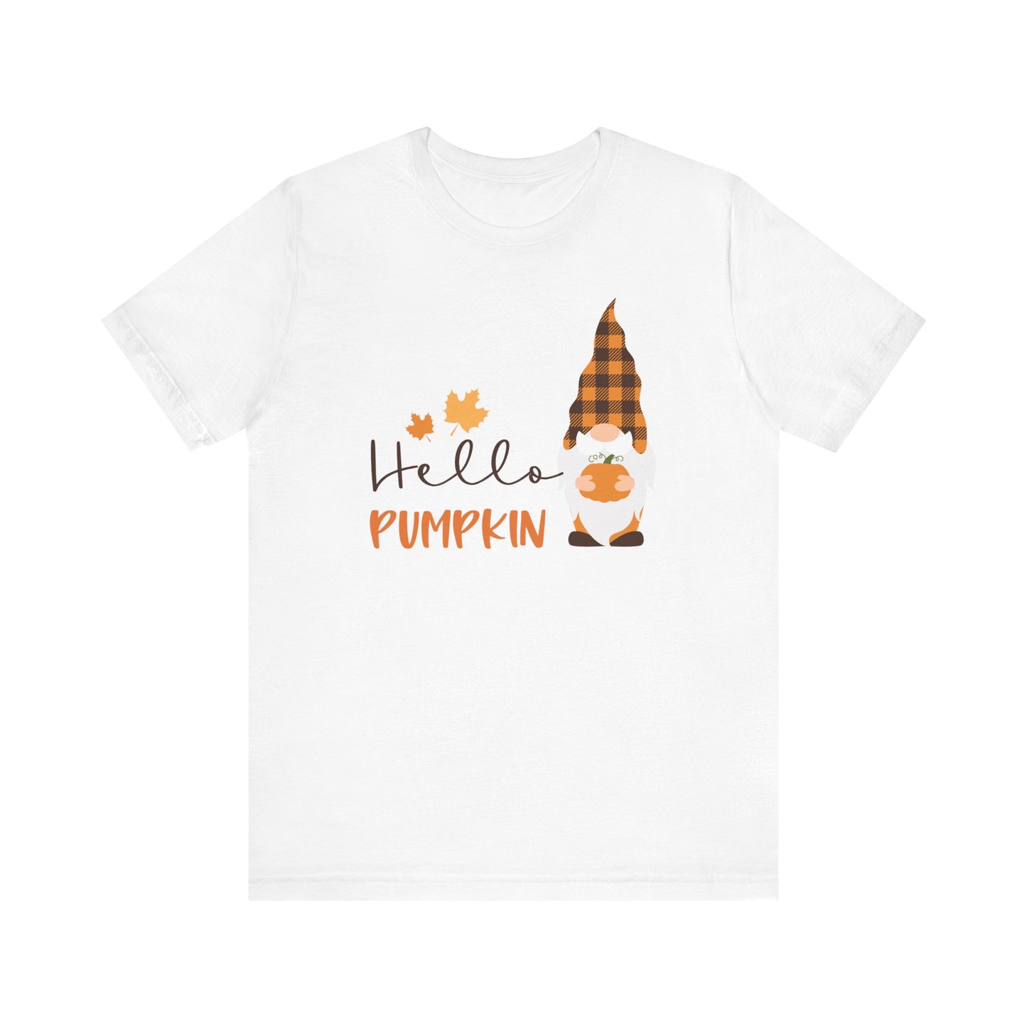 Hello Pumpkin Fall Gnome Tee, Autumn T-Shirt, Halloween Shirt, Graphic Tee, Seasonal Apparel, Gift for Fall Lovers