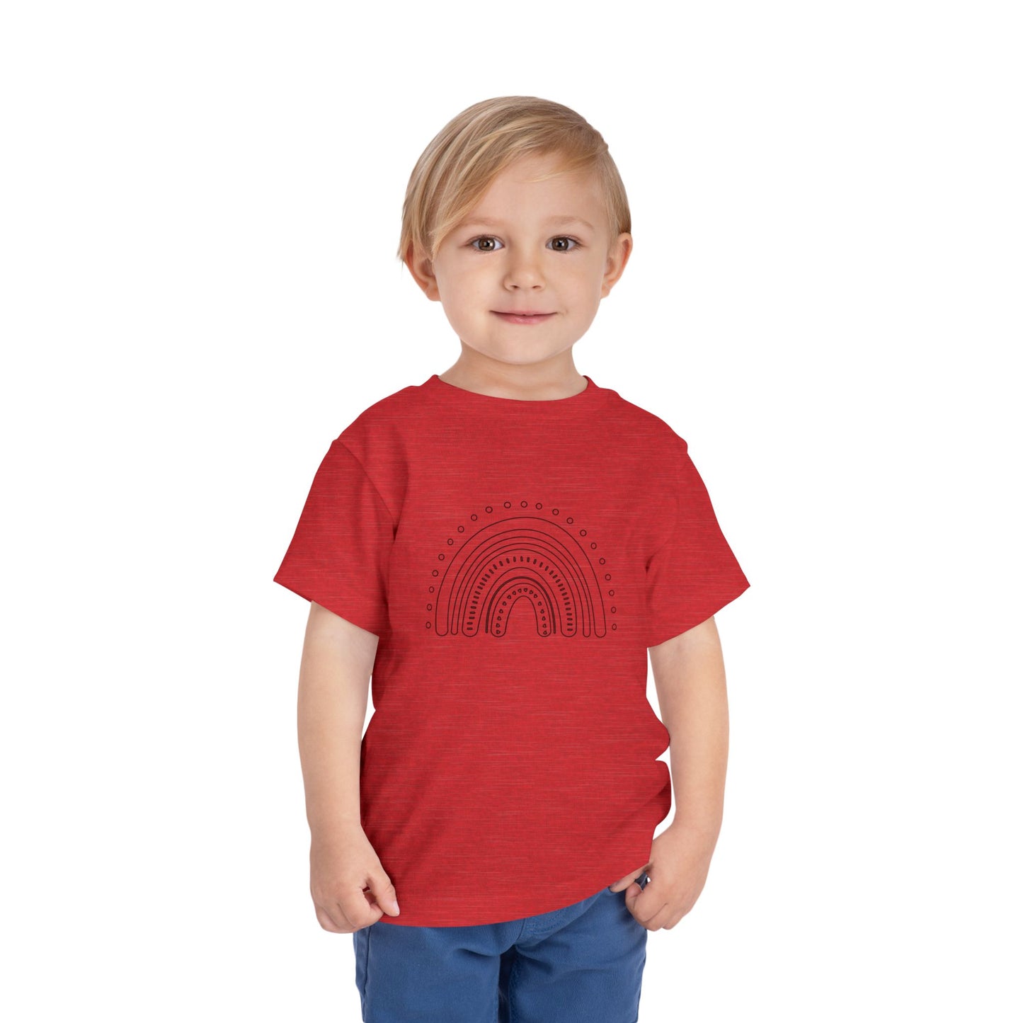 Toddler Rainbow Short Sleeve Tee - Cute Kids' T-Shirt for Playtime and Celebrations