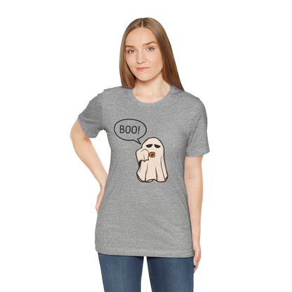 Halloween Ghost Tee, Boo T-Shirt, Fall Apparel, Short Sleeve Shirt, Cute Halloween Top, Pumpkin Spice Shirt, Spooky Vibes