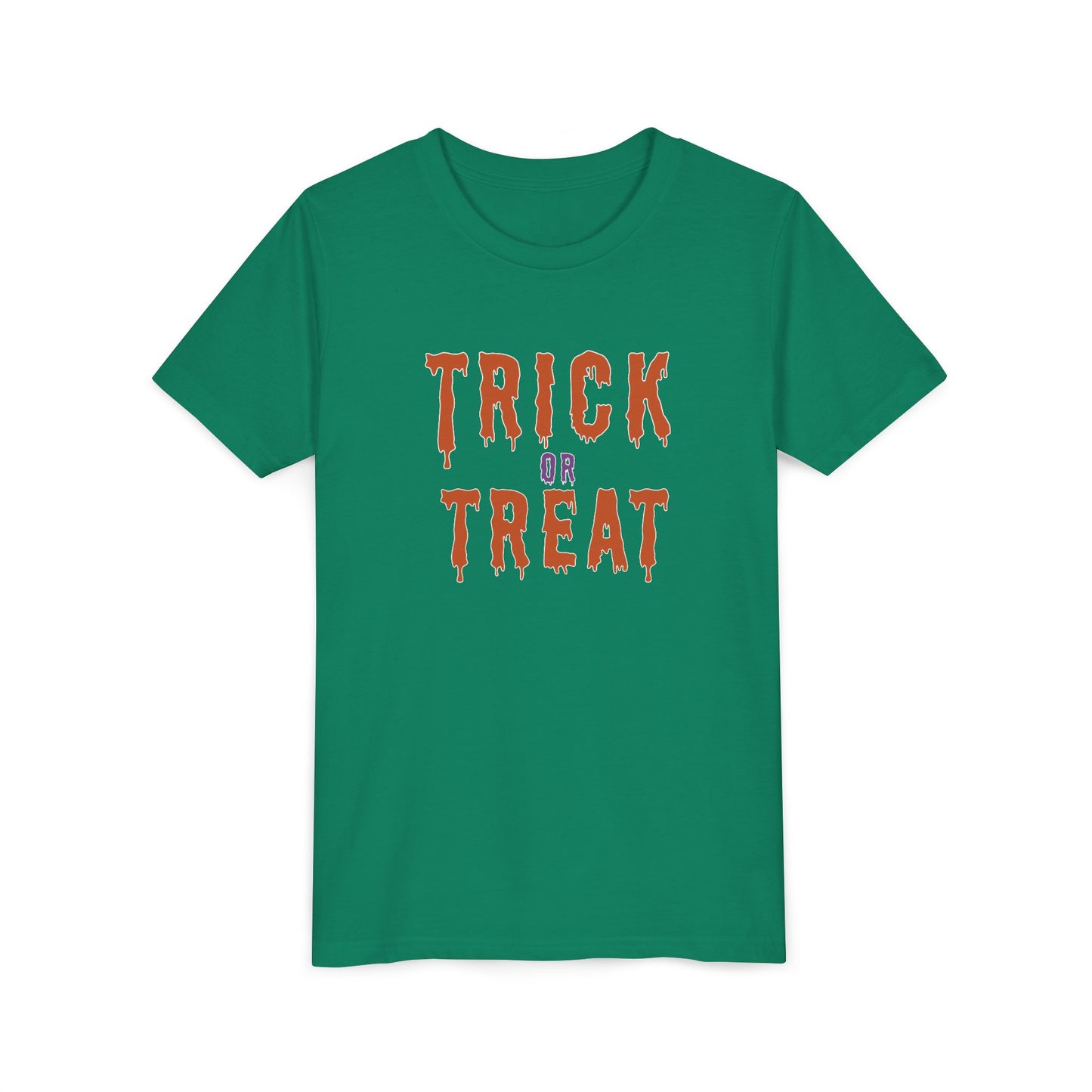 Halloween Youth Tee - Trick or Treat, Kids Halloween T-Shirt, Spooky Season Outfit, Fun Halloween Apparel, Trick or Treat Tee