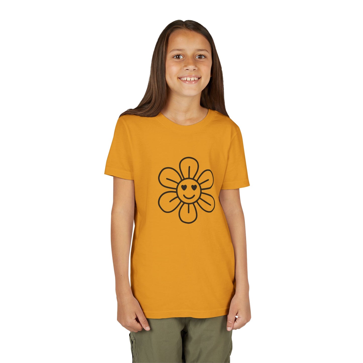 Cute Flower Youth Short Sleeve Tee - Happy Kids Tee for Summer & Beaming Occasions