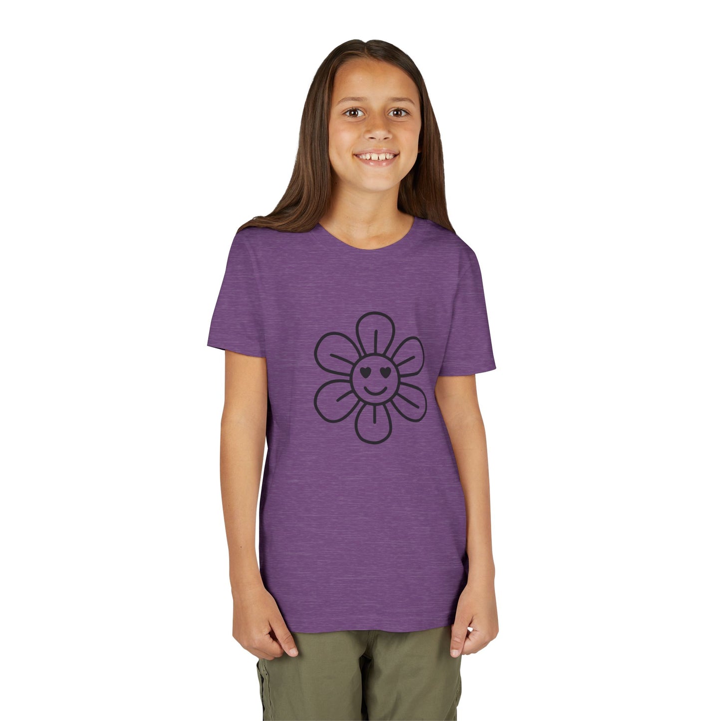 Cute Flower Youth Short Sleeve Tee - Happy Kids Tee for Summer & Beaming Occasions