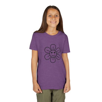Cute Flower Youth Short Sleeve Tee - Happy Kids Tee for Summer & Beaming Occasions