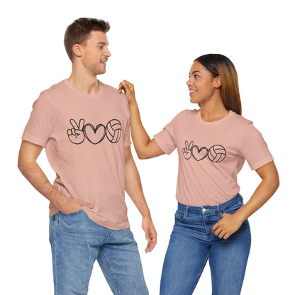 Peace Love Volleyball Unisex Jersey Tee