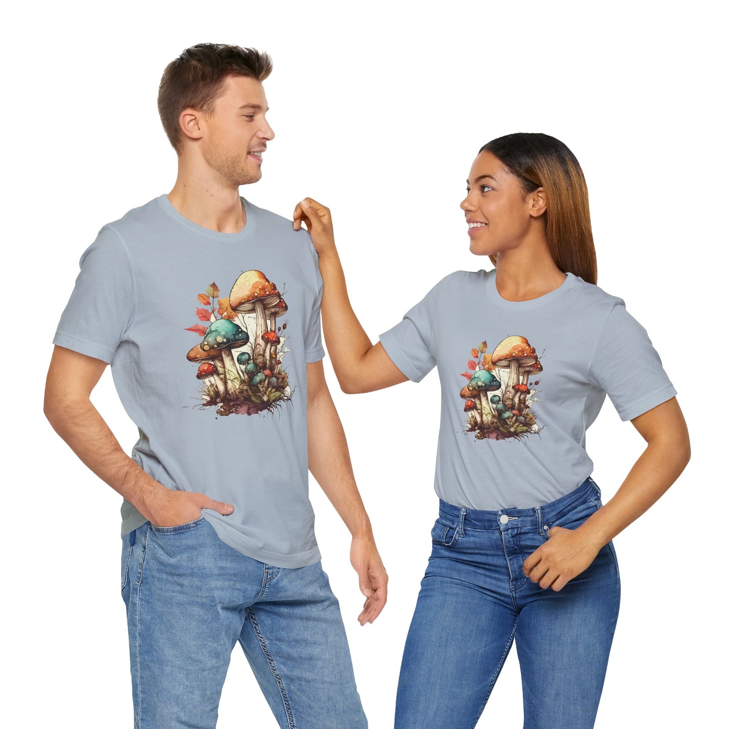 Whimsical Mushroom Graphic Tee - Nature Lover's Unisex Jersey T-Shirt