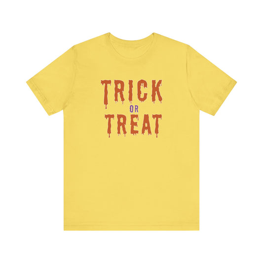 Halloween Trick or Treat Tee, T-Shirt, Spooky Outfit, Fall Festivities, Halloween Costume, October Celebration