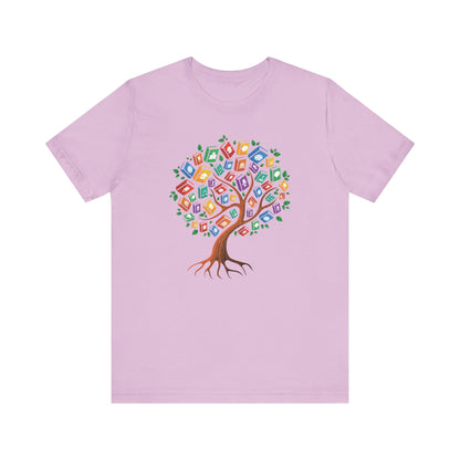 Colorful Book Tree Jersey Tee - Great for Book Lovers and Educators
