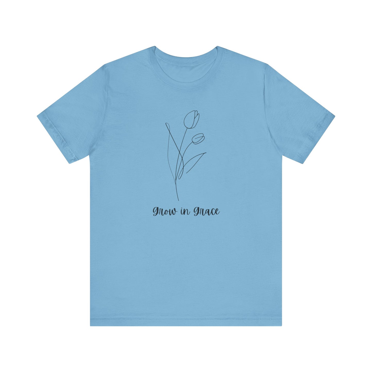 Jersey Short Sleeve Tee - 'Grow in Grace' Floral Design