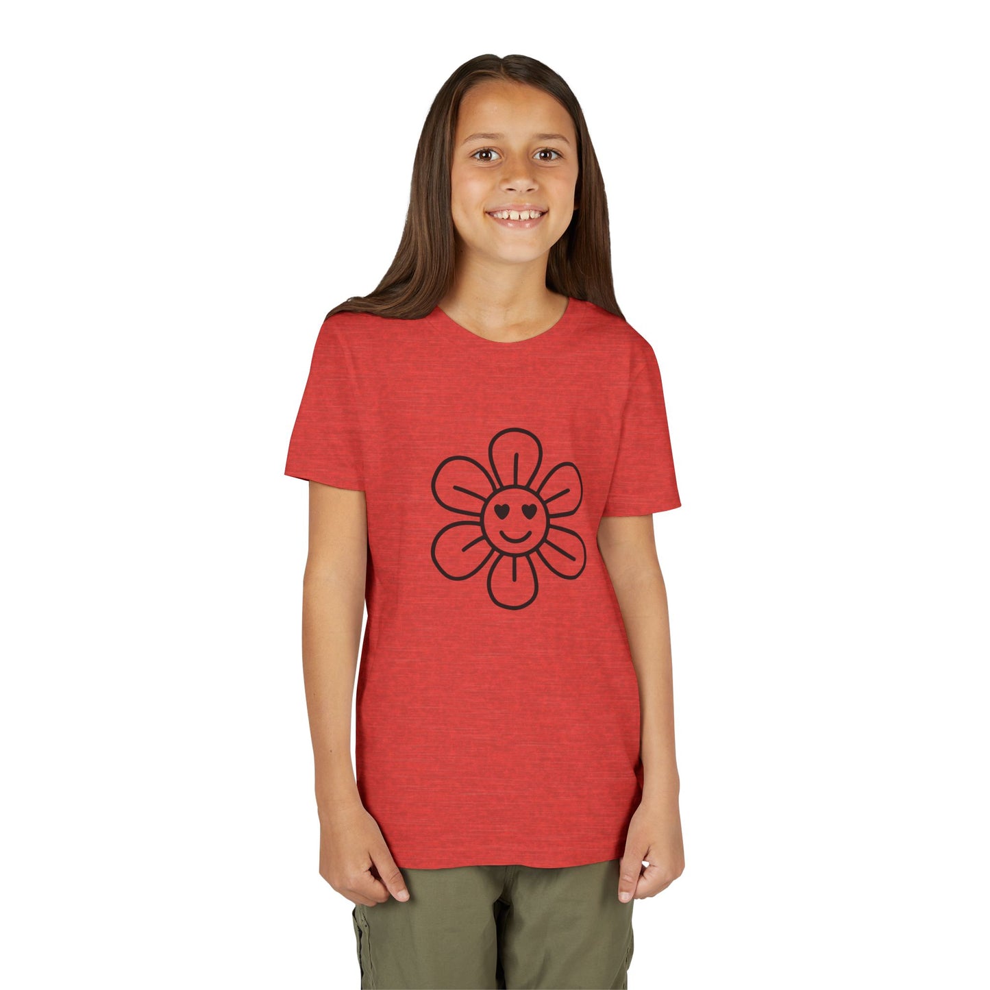 Cute Flower Youth Short Sleeve Tee - Happy Kids Tee for Summer & Beaming Occasions