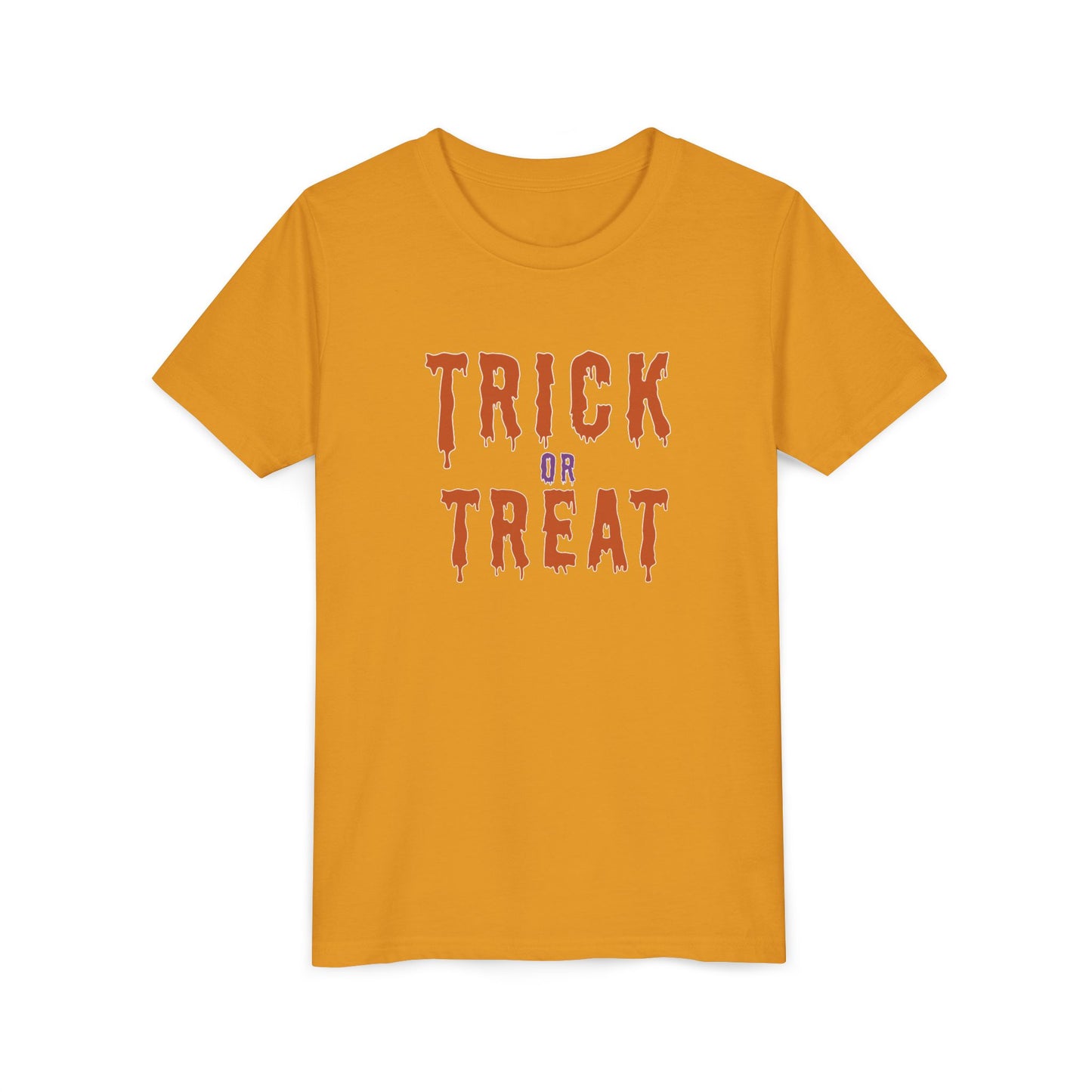 Halloween Youth Tee - Trick or Treat, Kids Halloween T-Shirt, Spooky Season Outfit, Fun Halloween Apparel, Trick or Treat Tee