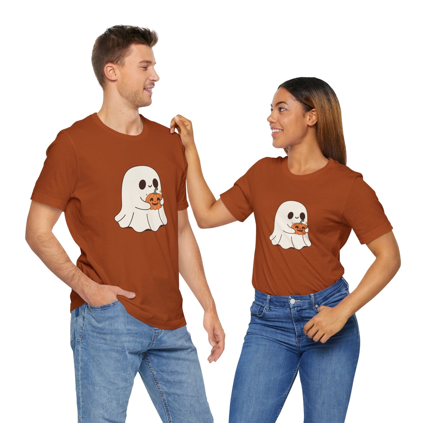 Cute Ghost Halloween Tee, Halloween Shirt, Spooky Season Top, Pumpkin Lover Gift, Casual Fall Wear, Halloween Outfits