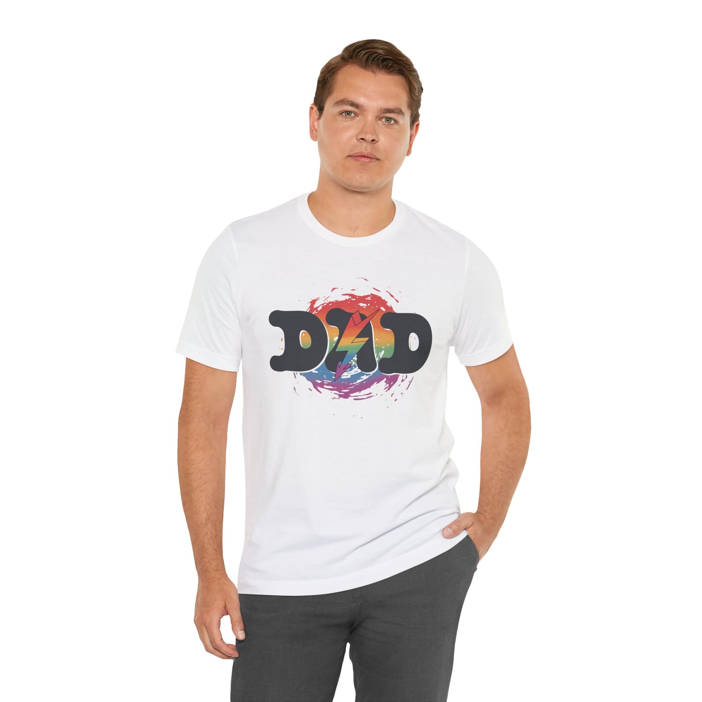 Colorful ‘DAD’ Graphic Tee - Casual Father's Day Gift