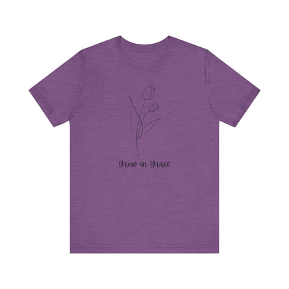Jersey Short Sleeve Tee - 'Grow in Grace' Floral Design