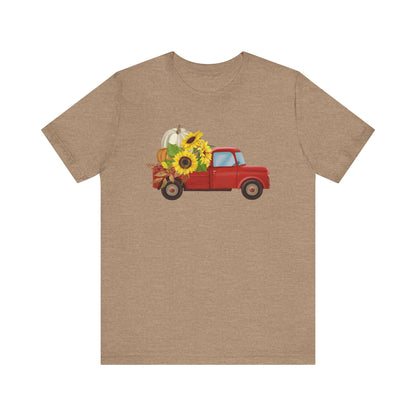 Vintage Truck with Sunflowers Tee, Casual Summer Shirt, Garden Lover Gift, Fall Festival Apparel, Everyday Wear, Farmhouse Style Clothing