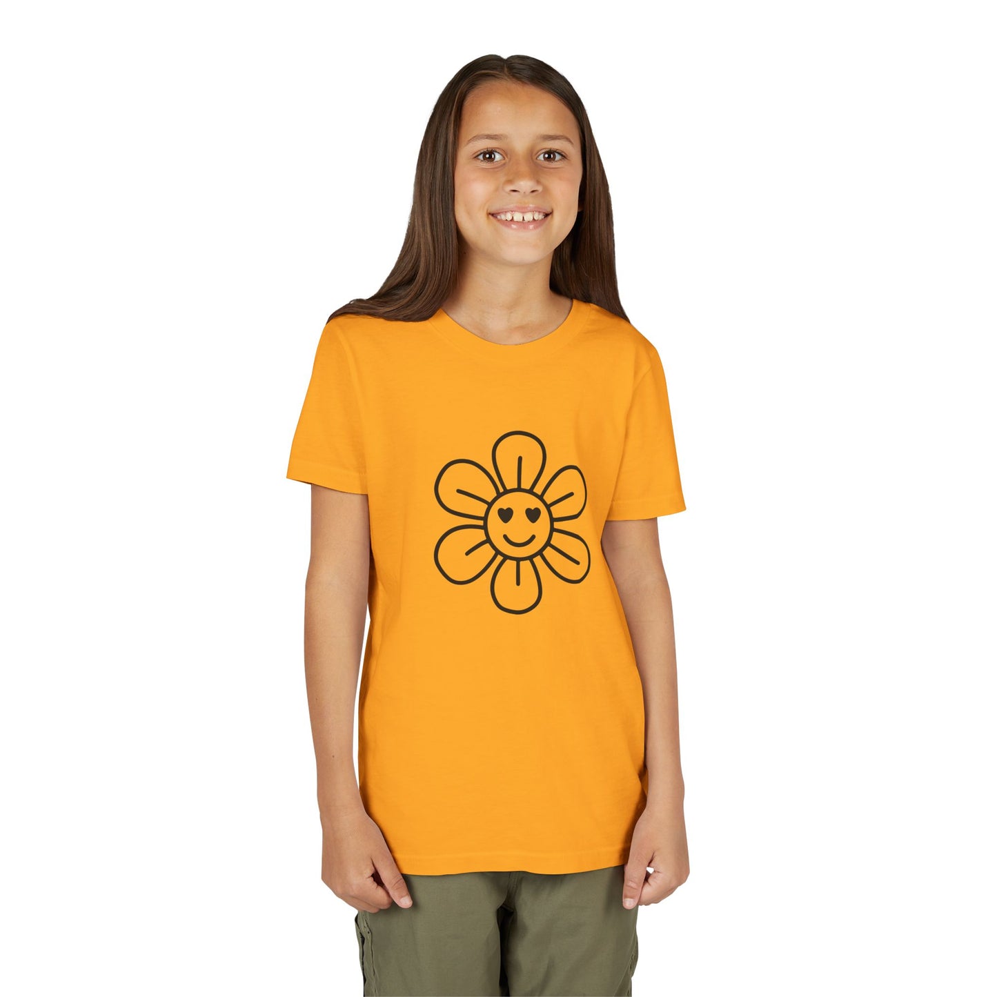 Cute Flower Youth Short Sleeve Tee - Happy Kids Tee for Summer & Beaming Occasions