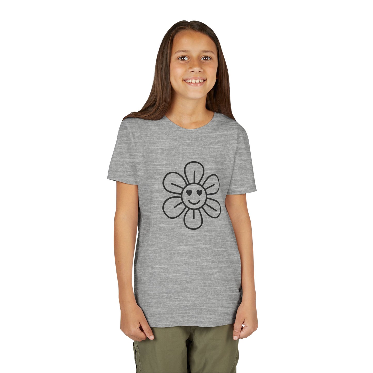 Cute Flower Youth Short Sleeve Tee - Happy Kids Tee for Summer & Beaming Occasions