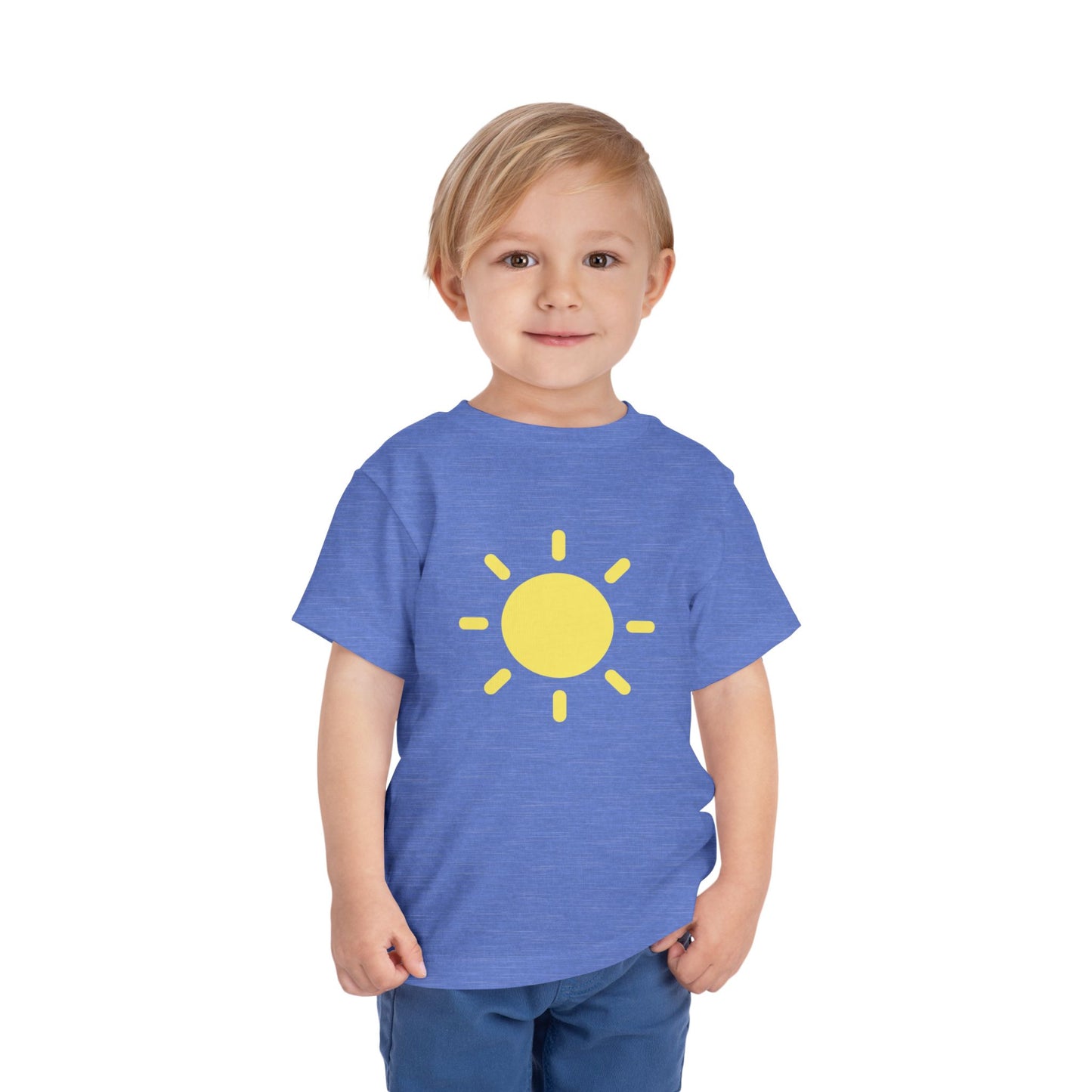 Sunny Days Toddler Short Sleeve Tee - Bright Yellow Sun Design for Playful Kids