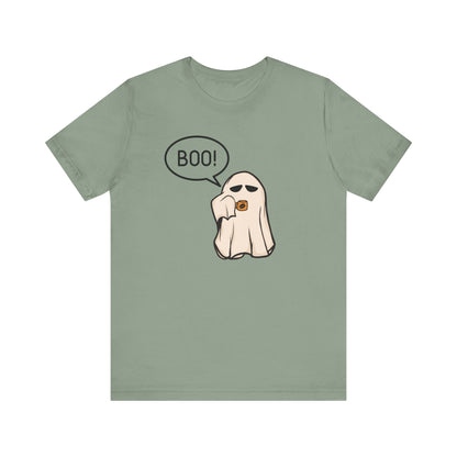 Halloween Ghost Tee, Boo T-Shirt, Fall Apparel, Short Sleeve Shirt, Cute Halloween Top, Pumpkin Spice Shirt, Spooky Vibes