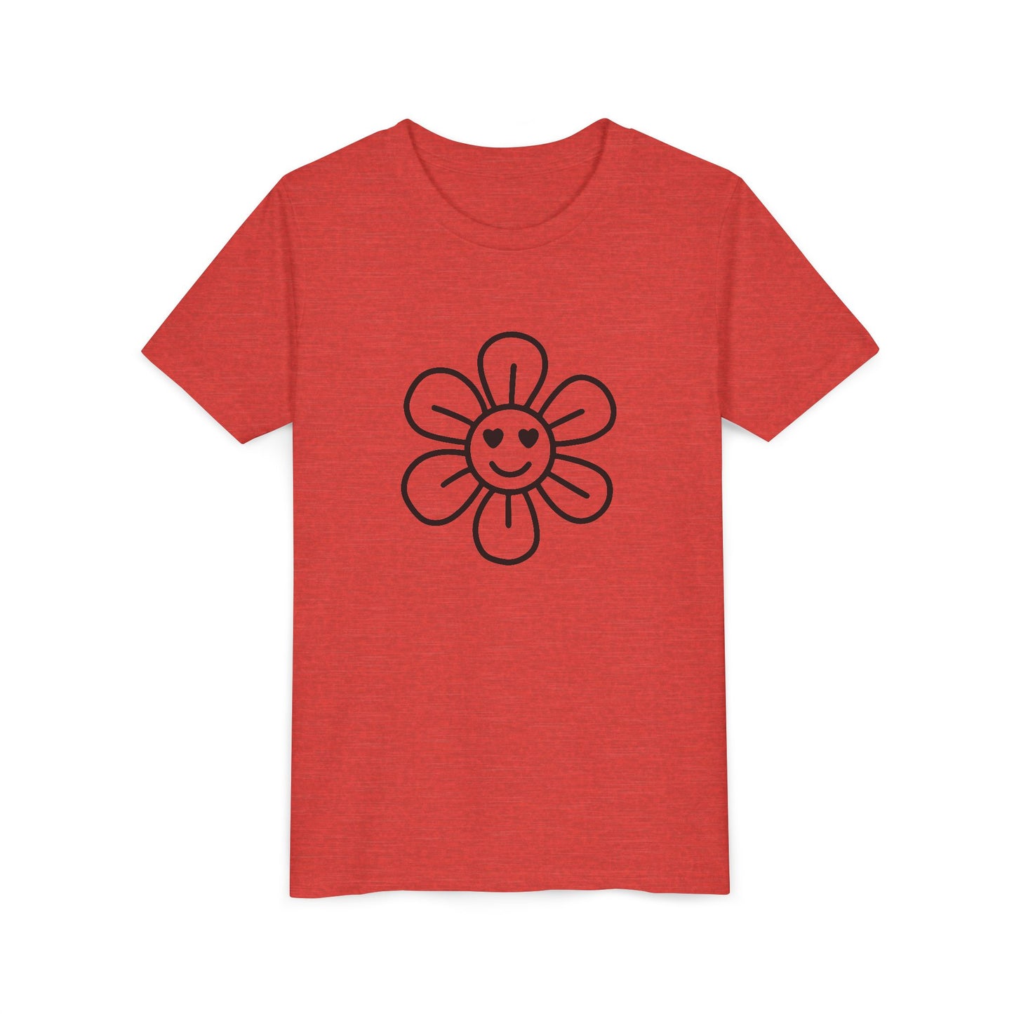Cute Flower Youth Short Sleeve Tee - Happy Kids Tee for Summer & Beaming Occasions