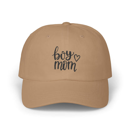 Boy Mom Classic Dad Cap - Stylish White Hat for Proud Mothers