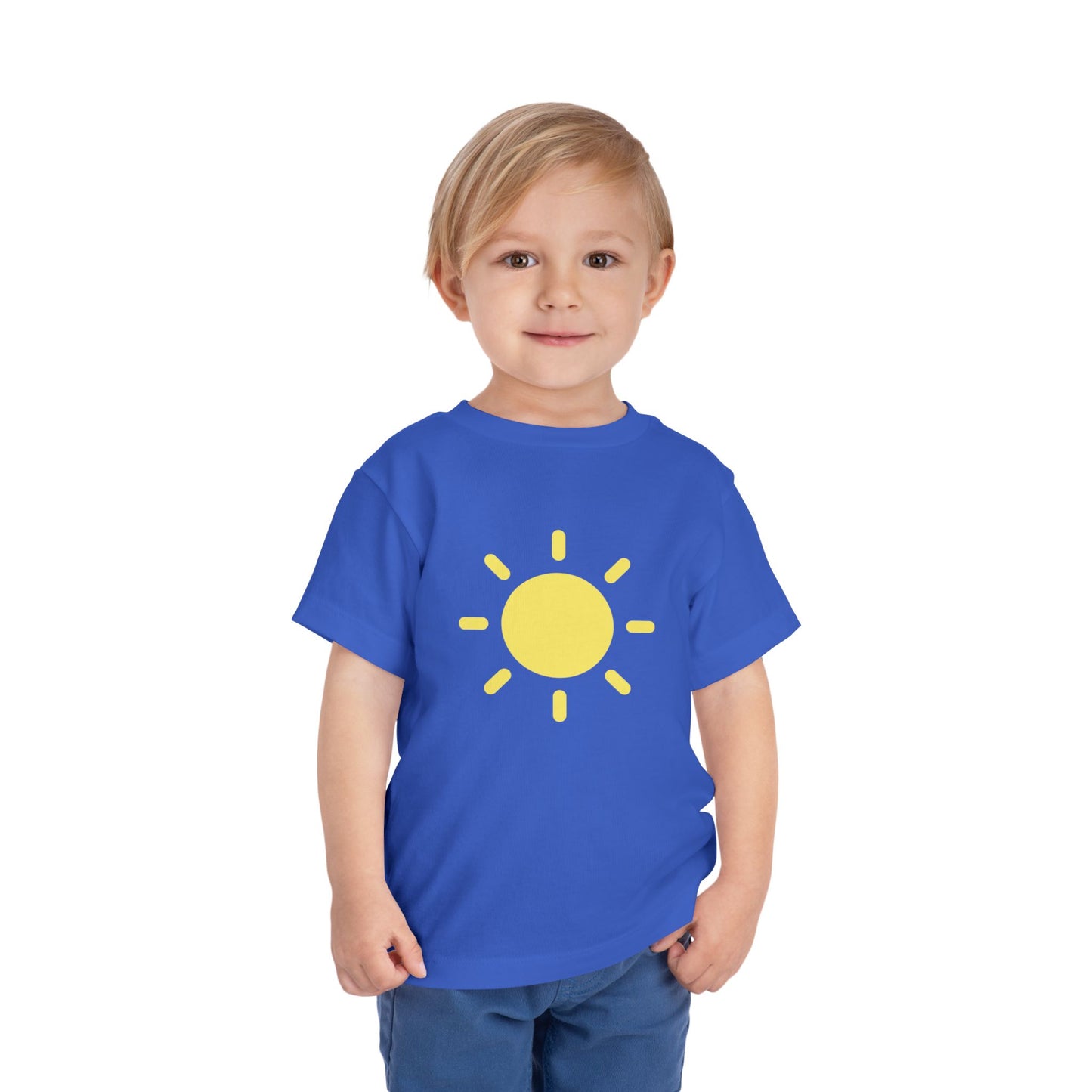 Sunny Days Toddler Short Sleeve Tee - Bright Yellow Sun Design for Playful Kids