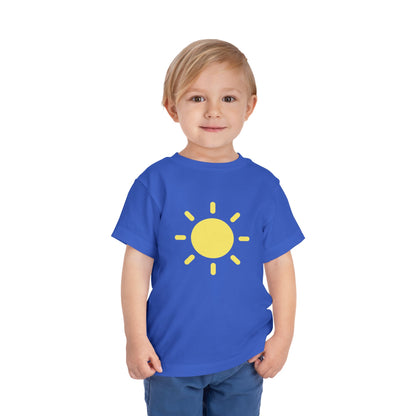 Sunny Days Toddler Short Sleeve Tee - Bright Yellow Sun Design for Playful Kids