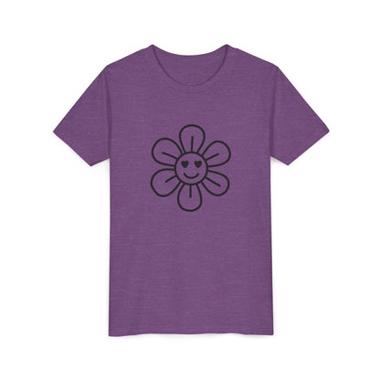 Cute Flower Youth Short Sleeve Tee - Happy Kids Tee for Summer & Beaming Occasions