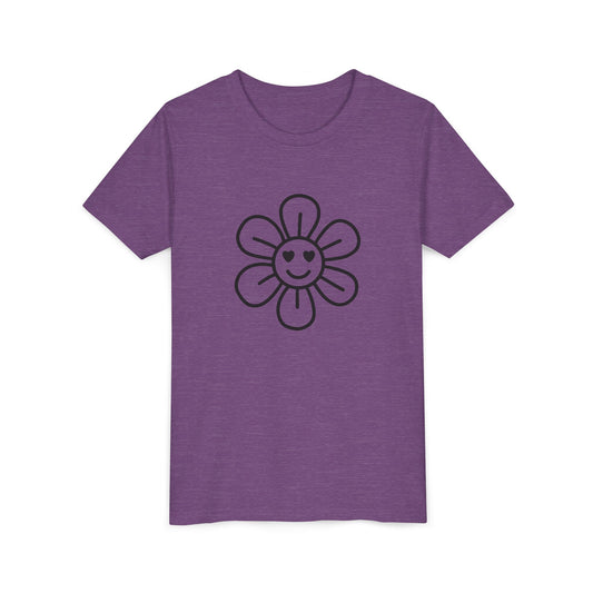 Cute Flower Youth Short Sleeve Tee - Happy Kids Tee for Summer & Beaming Occasions
