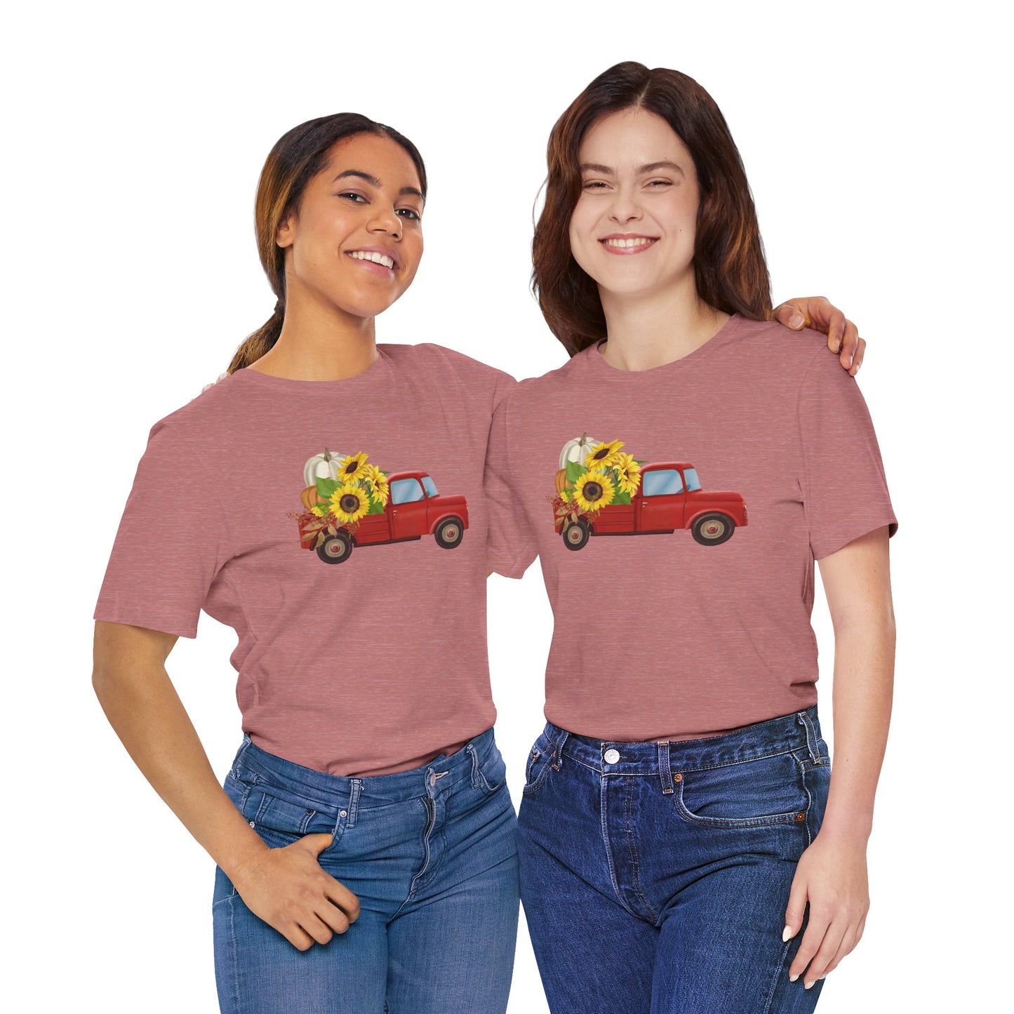Vintage Truck with Sunflowers Tee, Casual Summer Shirt, Garden Lover Gift, Fall Festival Apparel, Everyday Wear, Farmhouse Style Clothing