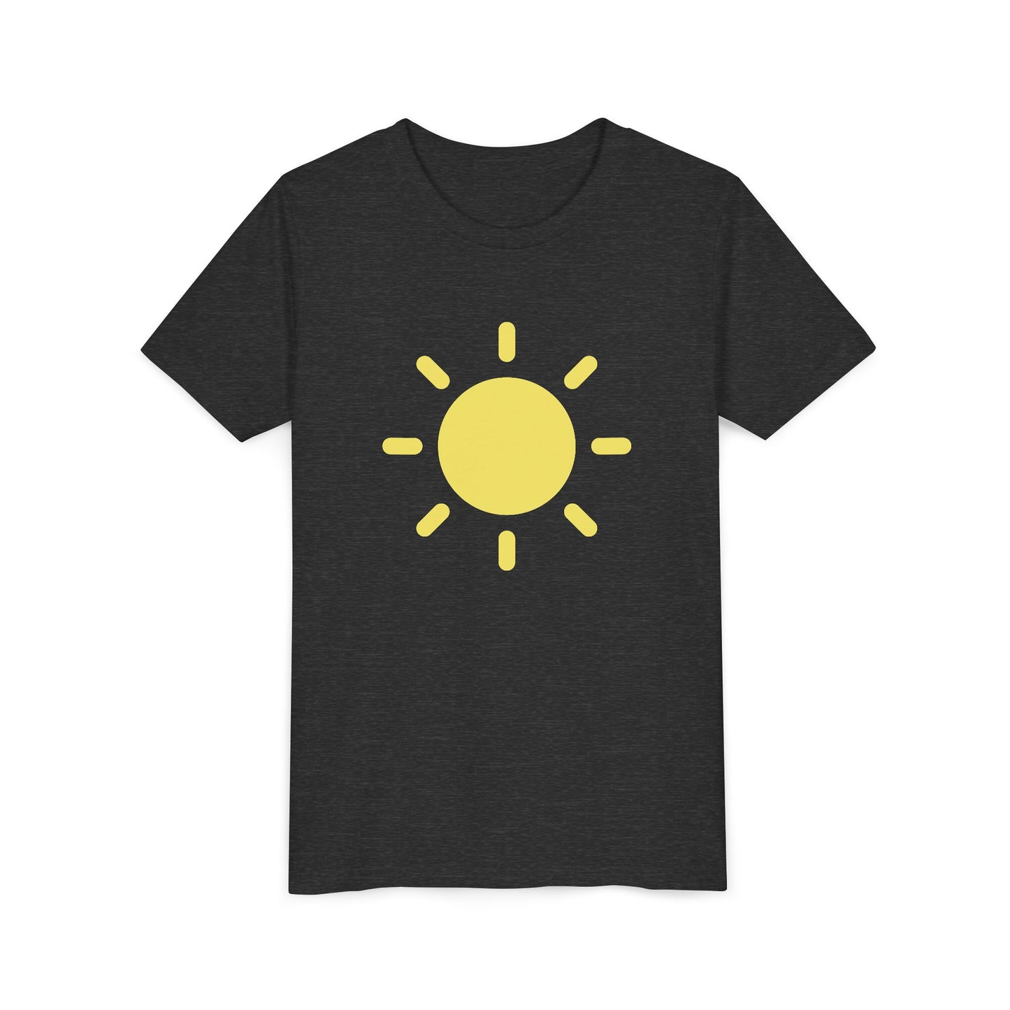 Sunny Vibes Youth Short Sleeve Tee - Bright Yellow Sun Design for Summer Fun