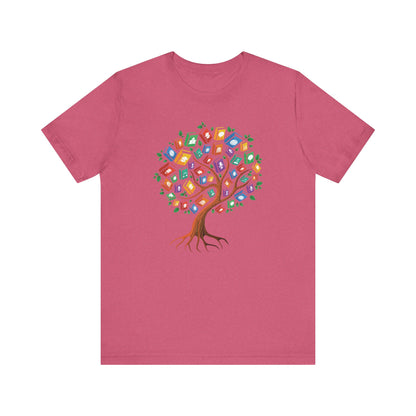 Colorful Book Tree Jersey Tee - Great for Book Lovers and Educators
