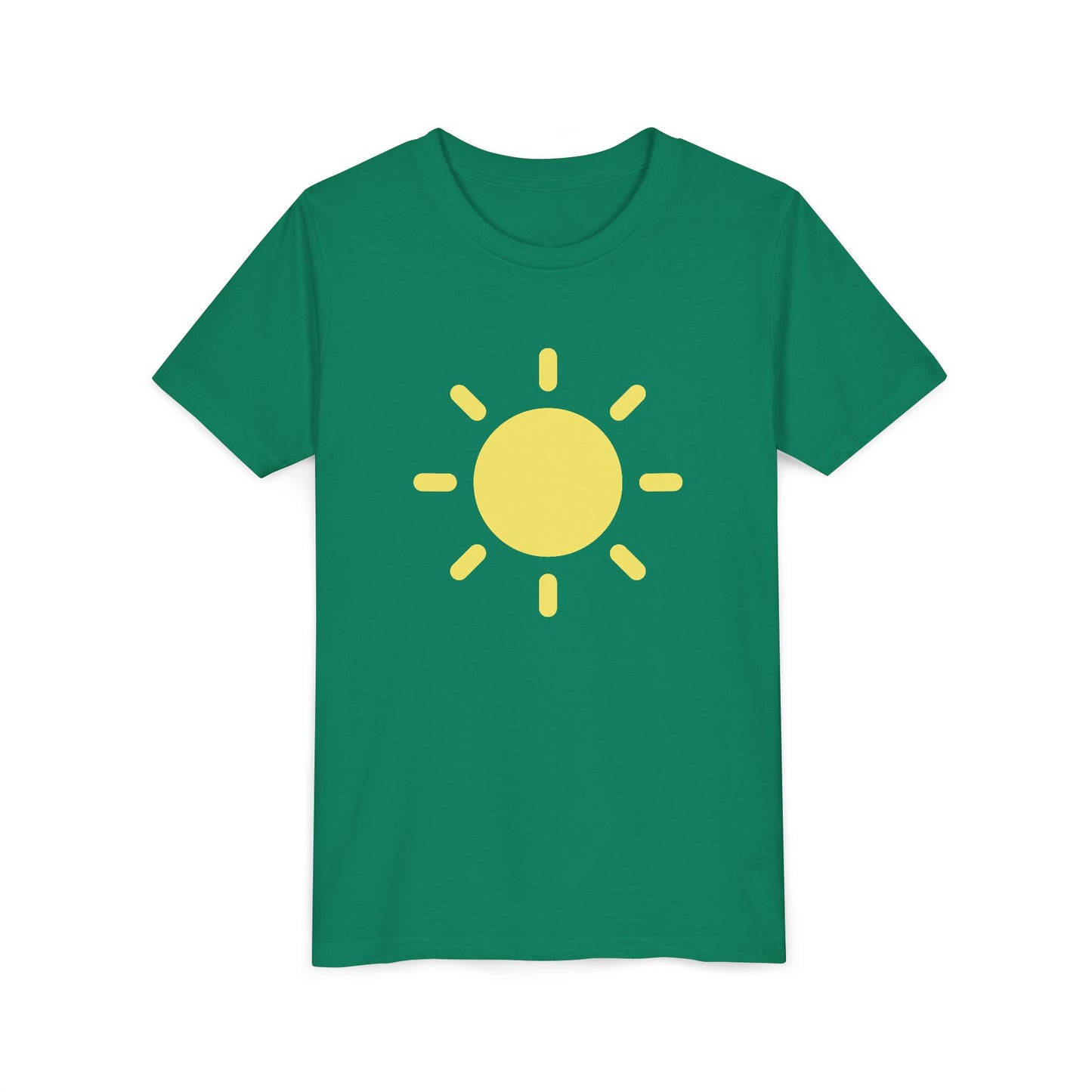 Sunny Vibes Youth Short Sleeve Tee - Bright Yellow Sun Design for Summer Fun