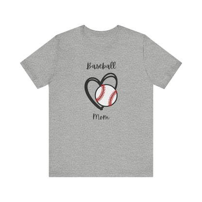 Baseball Mom Heart Tee -Jersey Short Sleeve T-Shirt