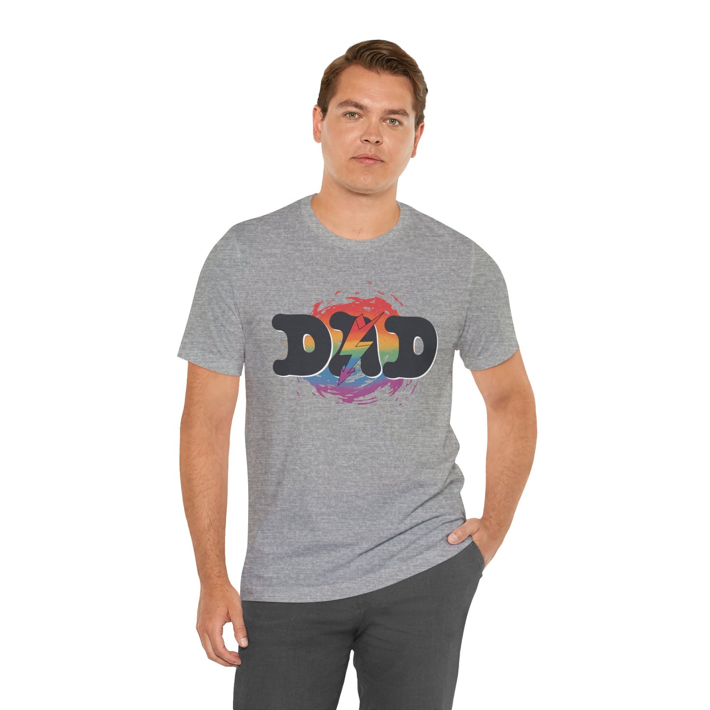 Colorful ‘DAD’ Graphic Tee - Casual Father's Day Gift