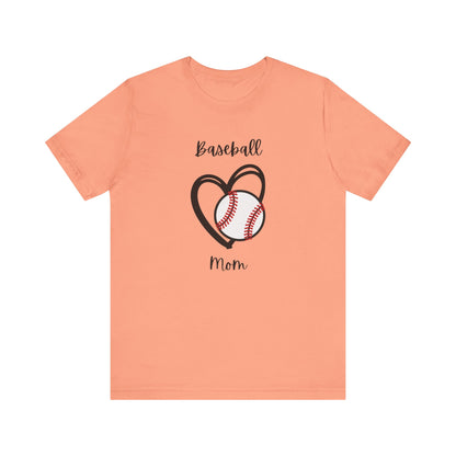 Baseball Mom Heart Tee -Jersey Short Sleeve T-Shirt
