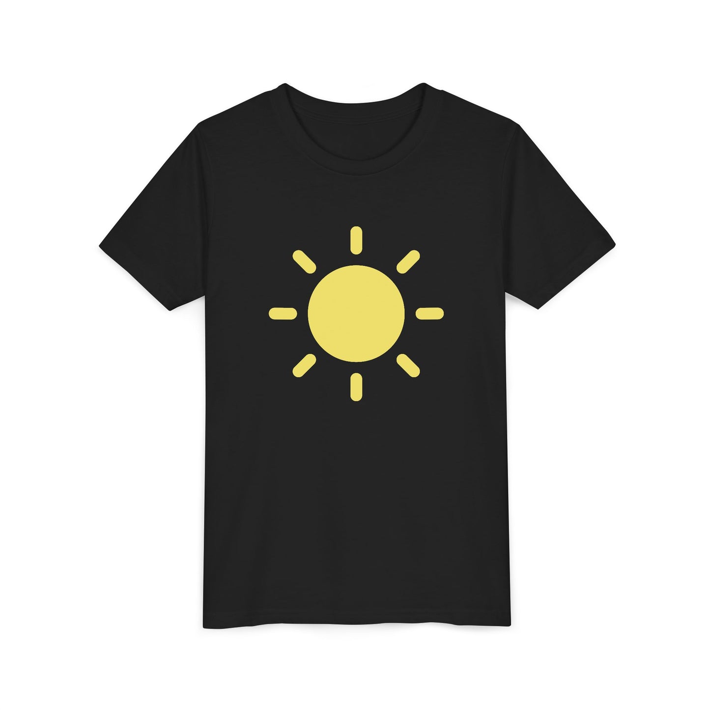 Sunny Vibes Youth Short Sleeve Tee - Bright Yellow Sun Design for Summer Fun