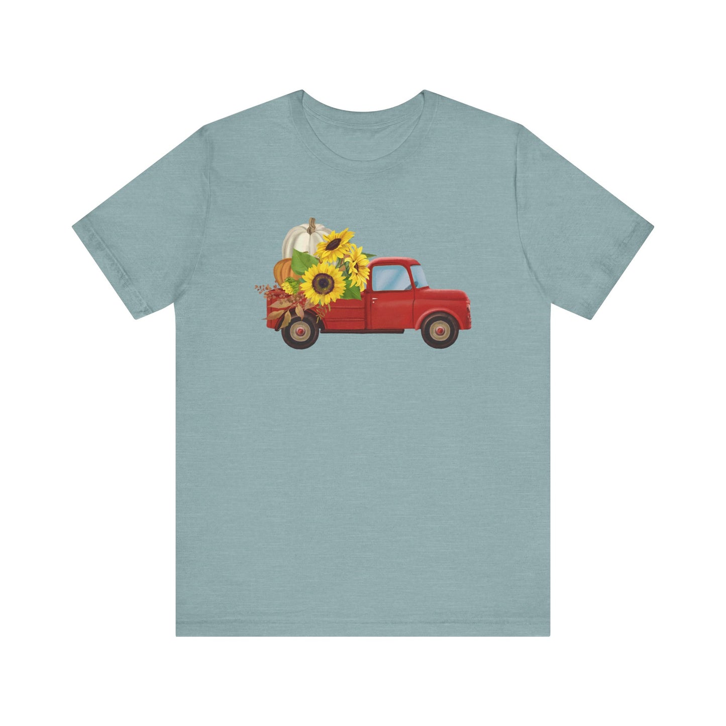 Vintage Truck with Sunflowers Tee, Casual Summer Shirt, Garden Lover Gift, Fall Festival Apparel, Everyday Wear, Farmhouse Style Clothing