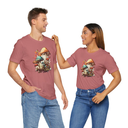 Whimsical Mushroom Graphic Tee - Nature Lover's Unisex Jersey T-Shirt