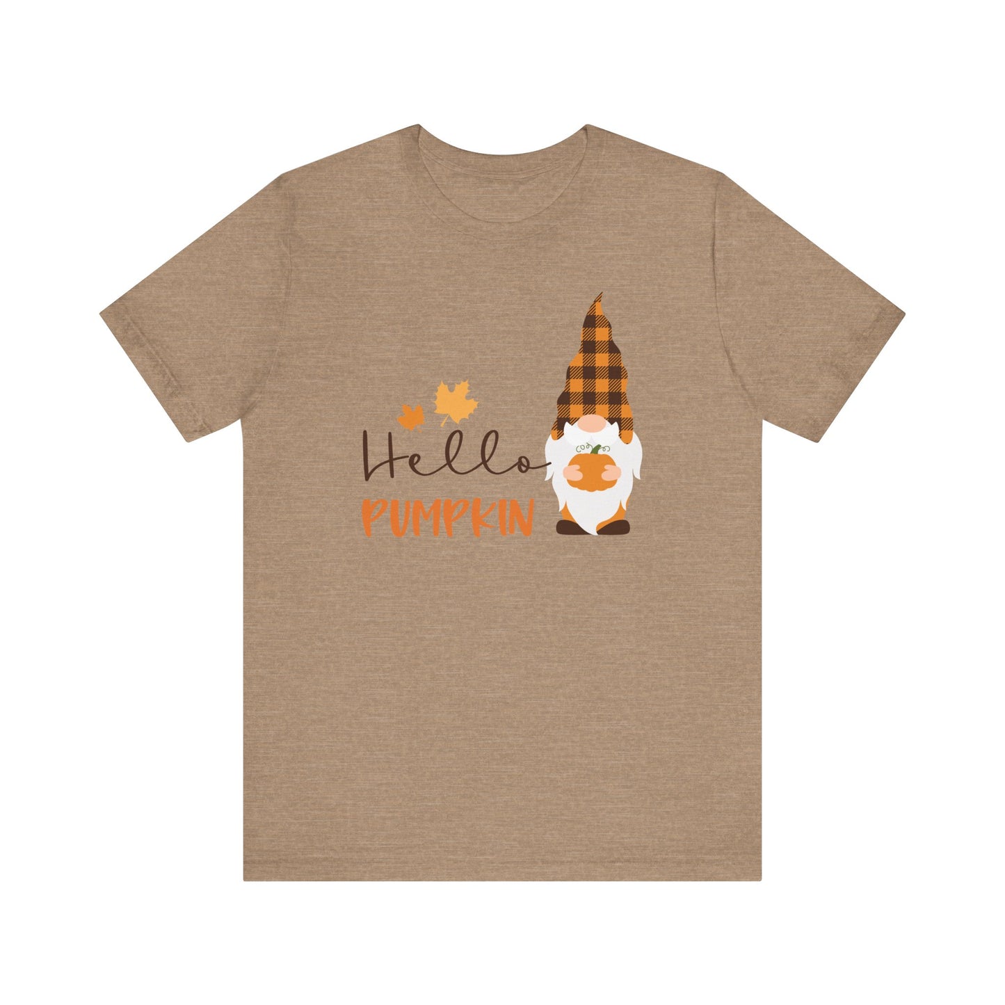 Hello Pumpkin Fall Gnome Tee, Autumn T-Shirt, Halloween Shirt, Graphic Tee, Seasonal Apparel, Gift for Fall Lovers