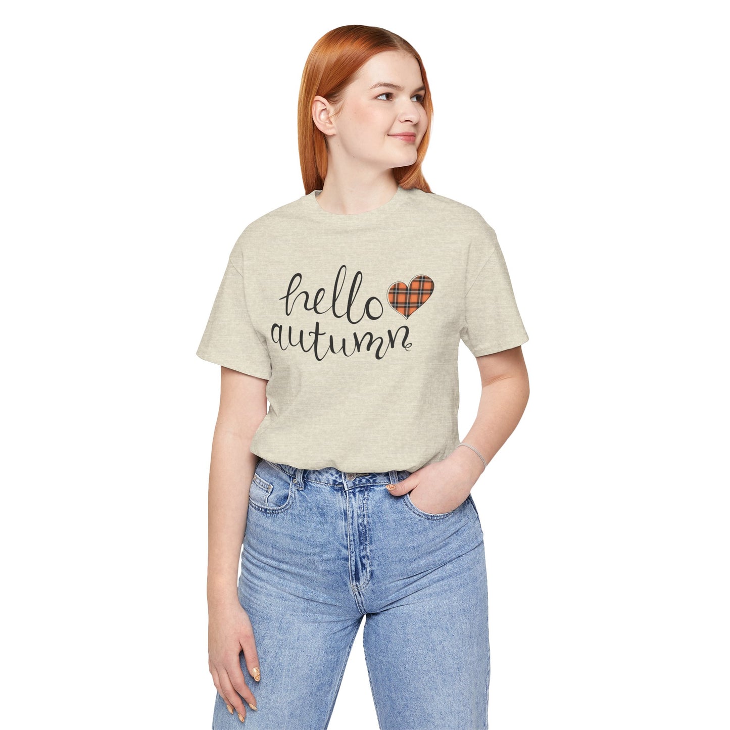 Autumn Vibes Tee - Hello Autumn Short Sleeve Shirt for Fall, Casual Wear, Gift for Her, Seasonal Fashion, Comfortable Everyday Tee