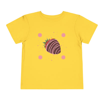 Chocolate Strawberry Toddler Tee - Cute Short Sleeve Kids Shirt for Birthdays & Special Occasions