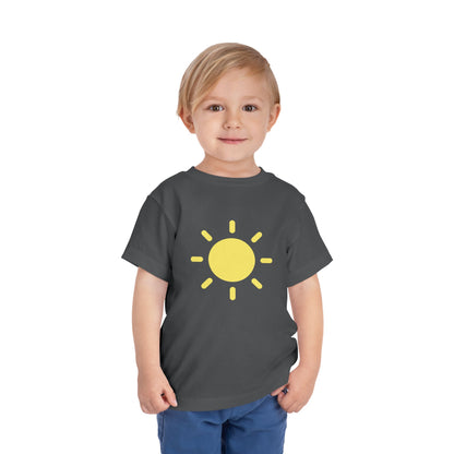 Sunny Days Toddler Short Sleeve Tee - Bright Yellow Sun Design for Playful Kids