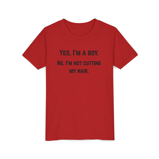 Funny Youth Short Sleeve Tee - 'Yes, I'm a Boy' Statement Shirt (The Colton)