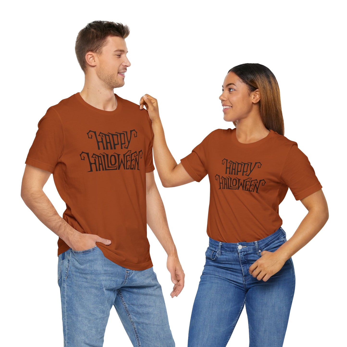 Happy Halloween Tee, Spooky Graphic Shirt, Festive Fall Apparel, Halloween Costume Top, Halloween Party Wear